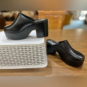 A New Day Black Platform Mules NWOT